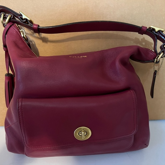 Coach Handbags - Coach Rasberry Leather Shoulder Bag